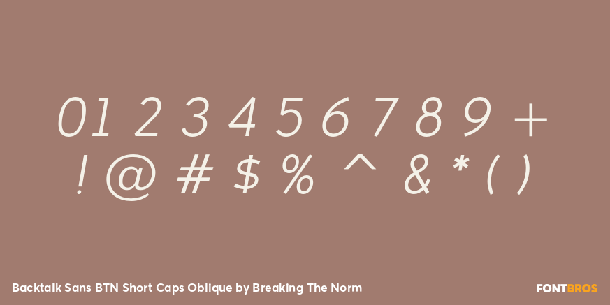 Backtalk Sans BTN Short Caps Oblique Font Poster #4
