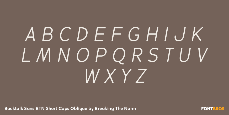 Backtalk Sans BTN Short Caps Oblique Font Poster #1