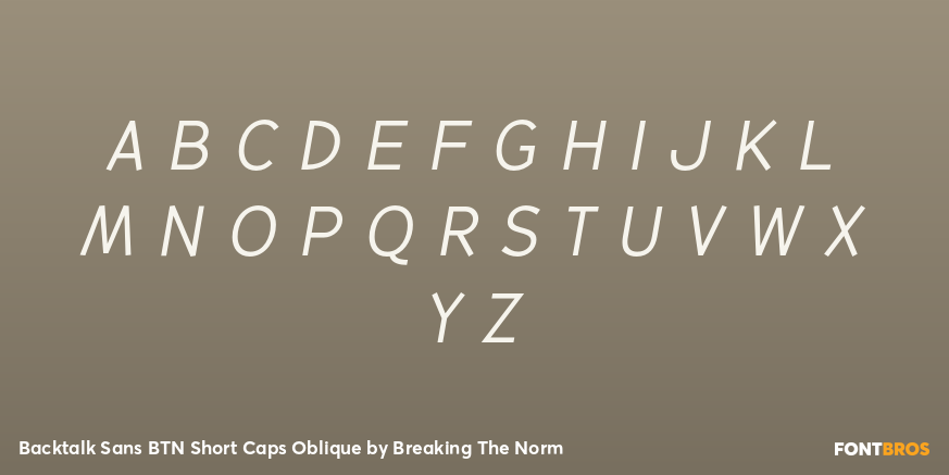 Backtalk Sans BTN Short Caps Oblique Font Poster #1
