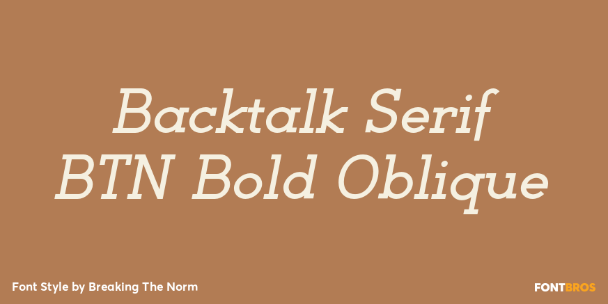 Backtalk Serif BTN Bold Oblique Font Poster #1