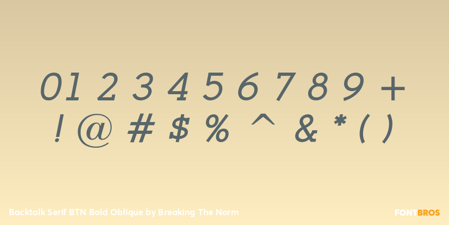 Backtalk Serif BTN Bold Oblique Font Poster #4
