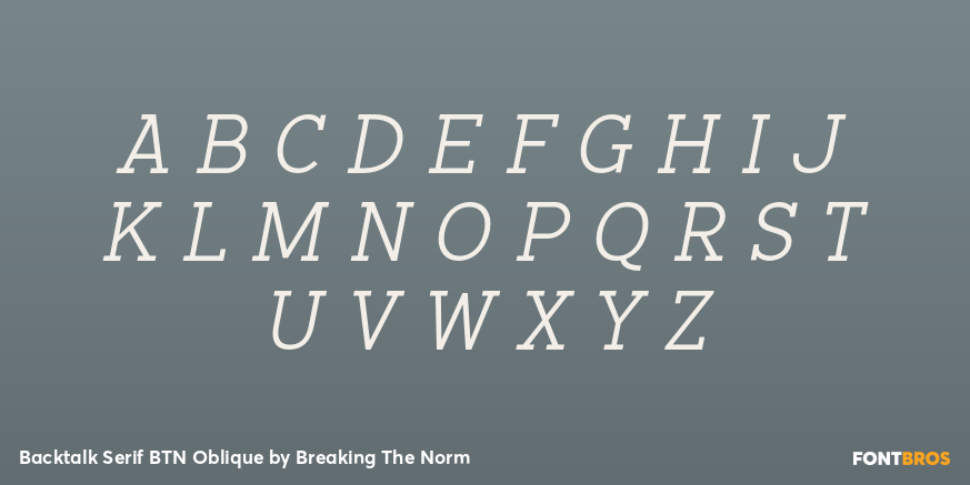 Backtalk Serif BTN Oblique Font Poster #2