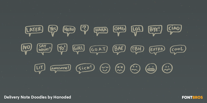 Delivery Note Doodles Font Poster #2