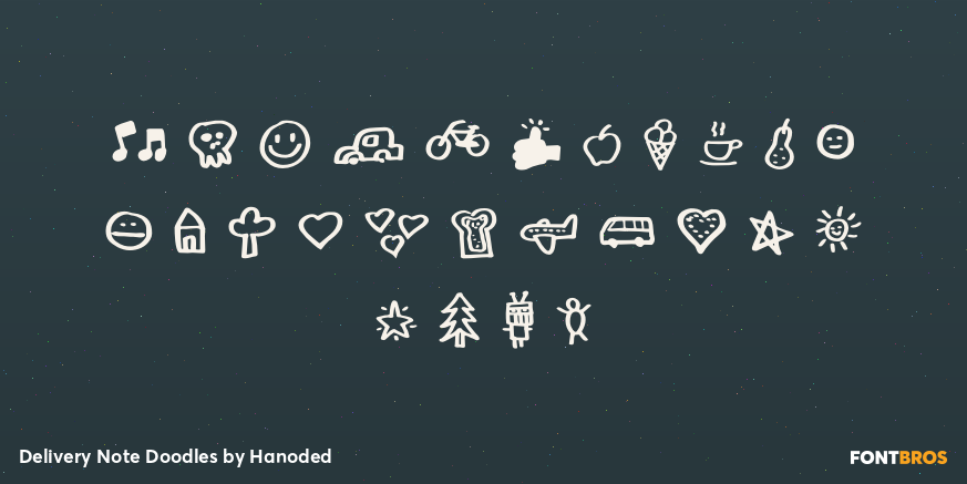 Delivery Note Doodles Font Poster #3
