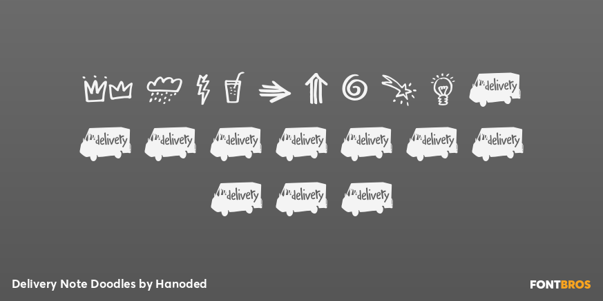 Delivery Note Doodles Font Poster #4