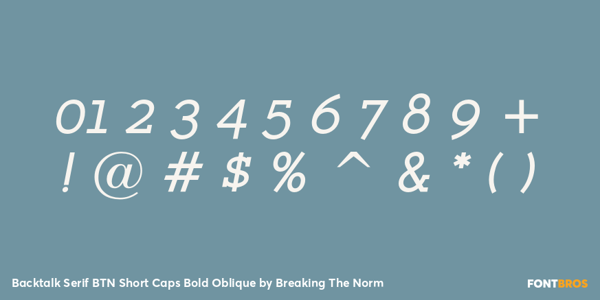 Backtalk Serif BTN Short Caps Bold Oblique Font Poster #1