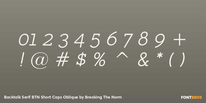 Backtalk Serif BTN Short Caps Oblique Font Poster #1
