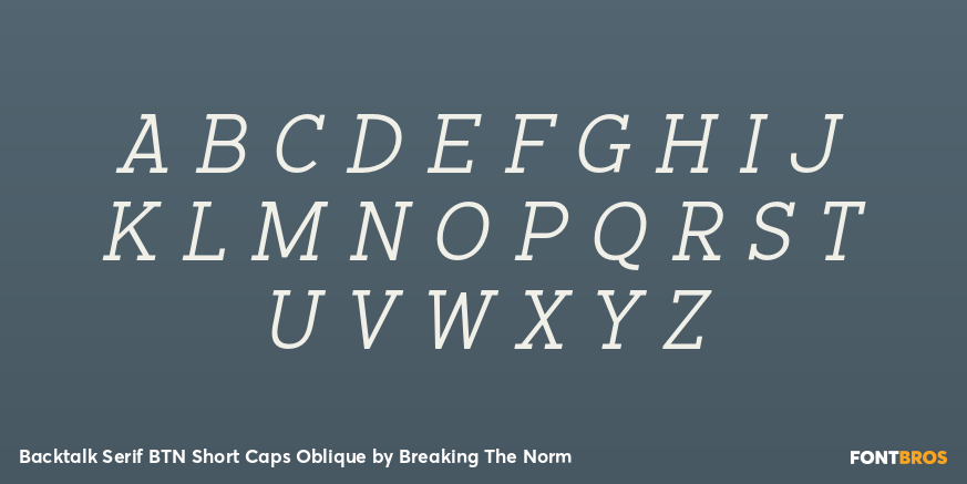 Backtalk Serif BTN Short Caps Oblique Font Poster #2
