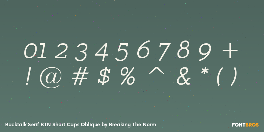 Backtalk Serif BTN Short Caps Oblique Font Poster #4