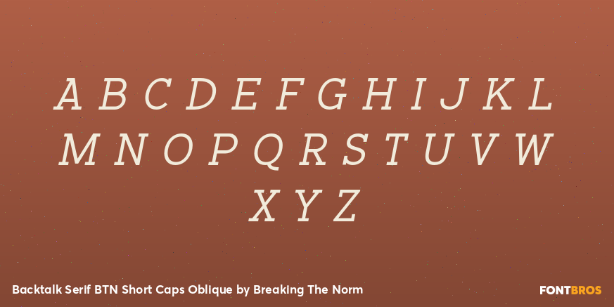 Backtalk Serif BTN Short Caps Oblique Font Poster #1