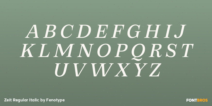 Zeit Regular Italic Font Poster #2