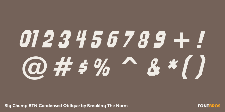 Big Chump BTN Condensed Oblique Font Poster #1