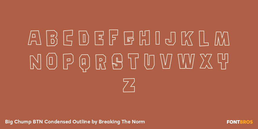 Big Chump BTN Condensed Outline Font Poster #2