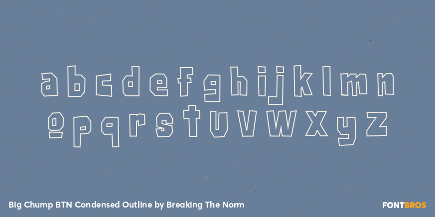 Big Chump BTN Condensed Outline Font Poster #3
