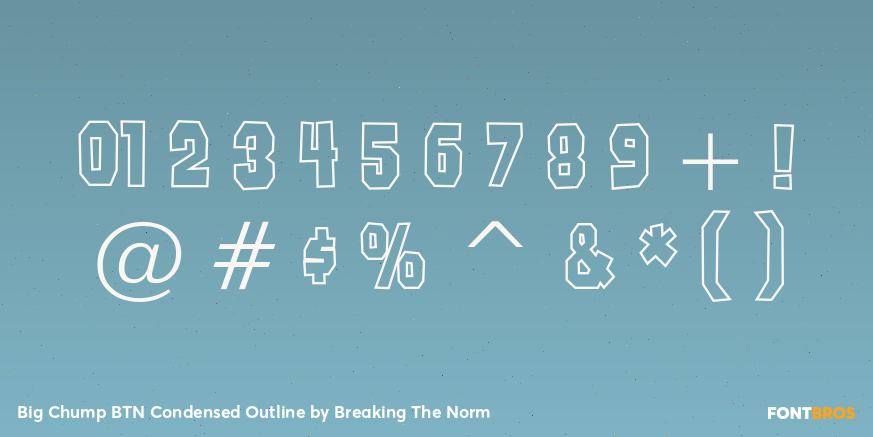 Big Chump BTN Condensed Outline Font Poster #4
