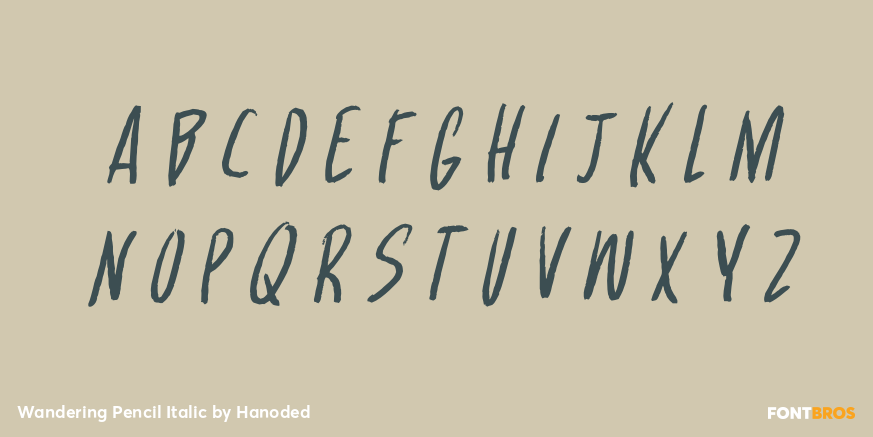 Wandering Pencil Italic Font Poster #1