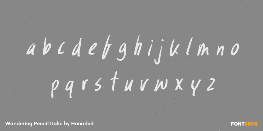 Wandering Pencil Italic Font Poster #1