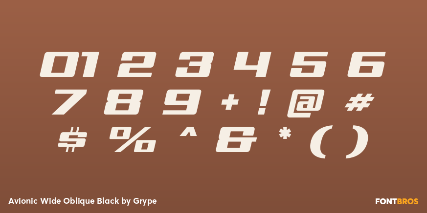 Avionic Wide Oblique Black Font Poster #4