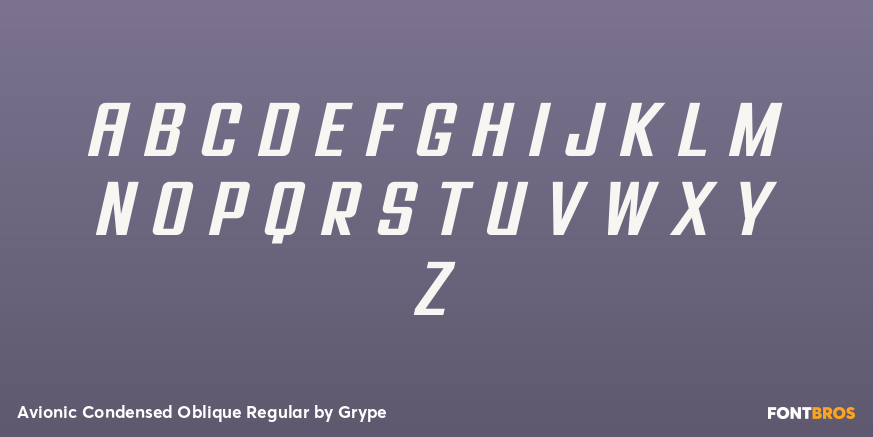 Avionic Condensed Oblique Regular Font Poster #2