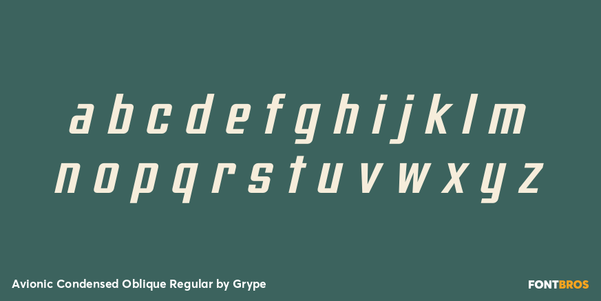 Avionic Condensed Oblique Regular Font Poster #1