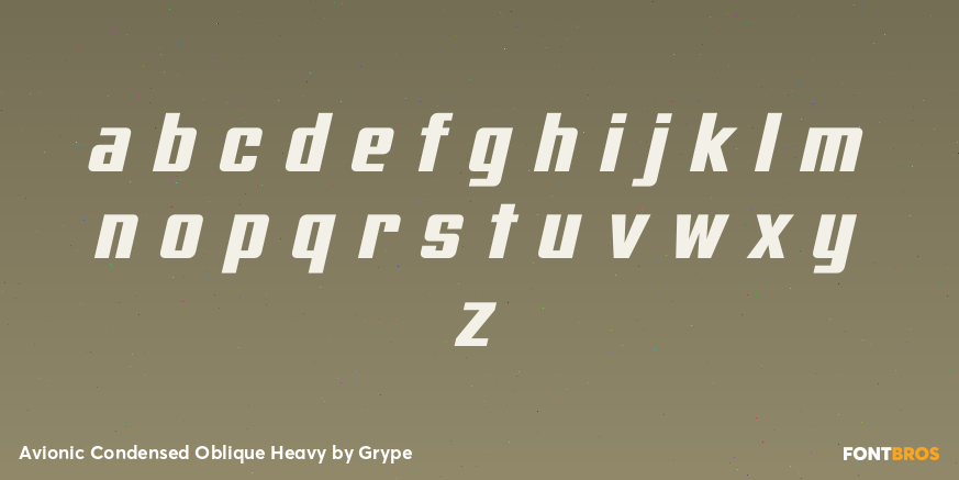 Avionic Condensed Oblique Heavy Font Poster #1