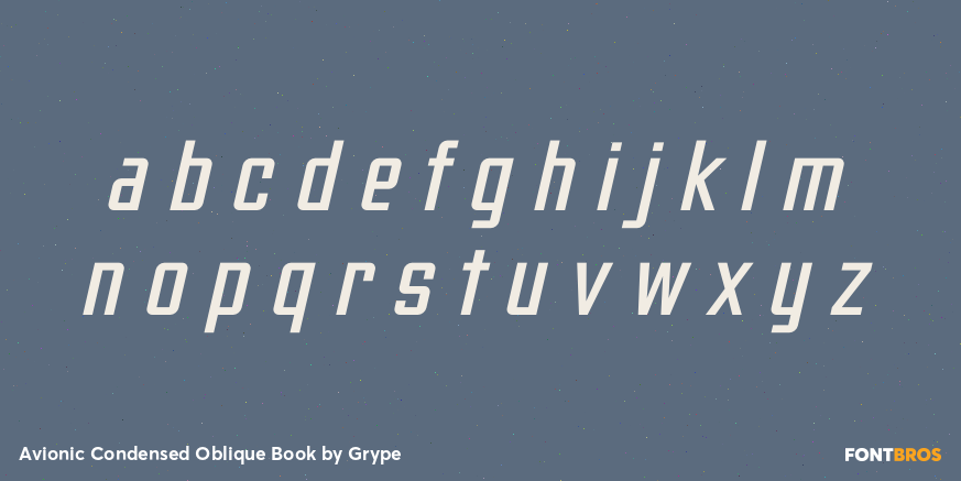 Avionic Condensed Oblique Book Font Poster #1
