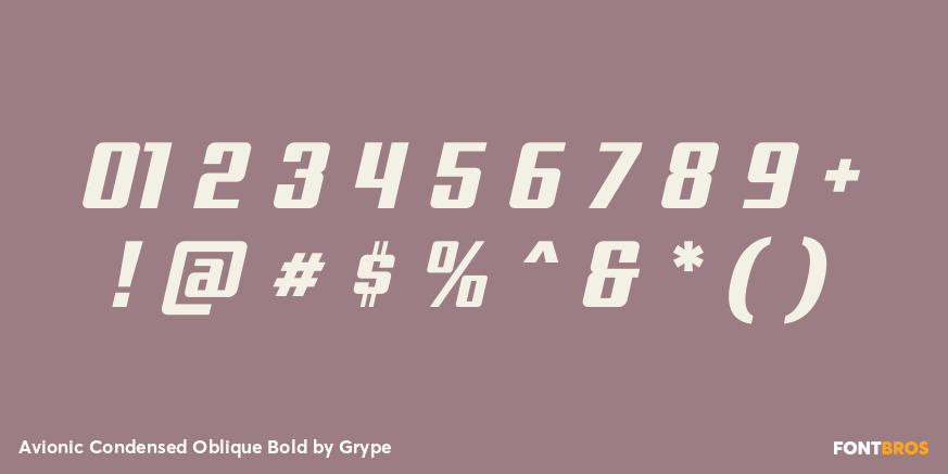 Avionic Condensed Oblique Bold Font Poster #1