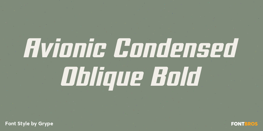 Avionic Condensed Oblique Bold Font Poster #1