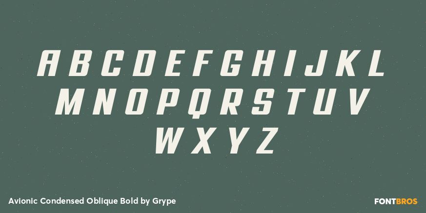 Avionic Condensed Oblique Bold Font Poster #2