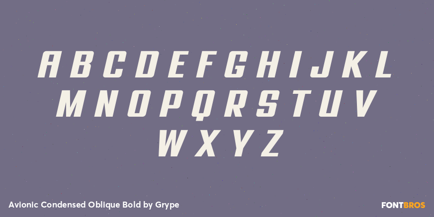 Avionic Condensed Oblique Bold Font Poster #1