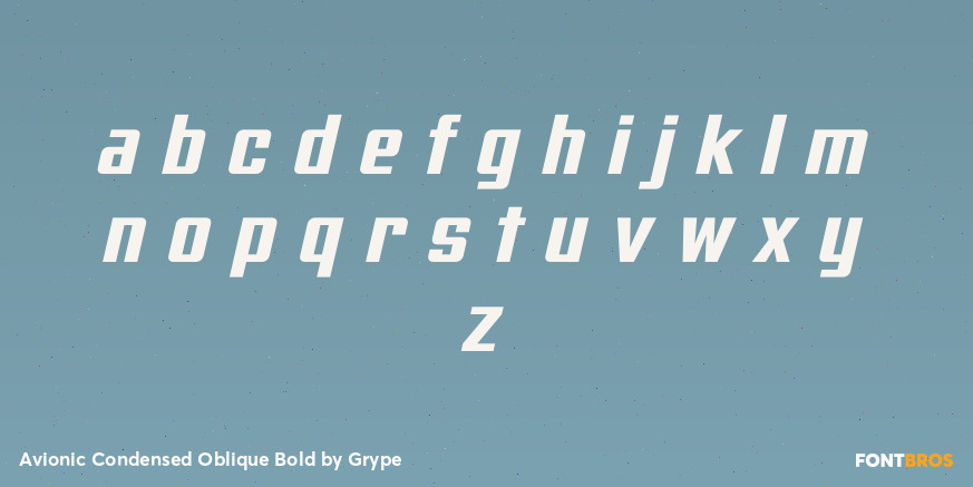 Avionic Condensed Oblique Bold Font Poster #1
