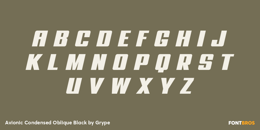 Avionic Condensed Oblique Black Font Poster #2