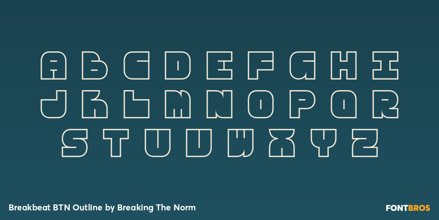 Breakbeat BTN Outline Font Poster #2