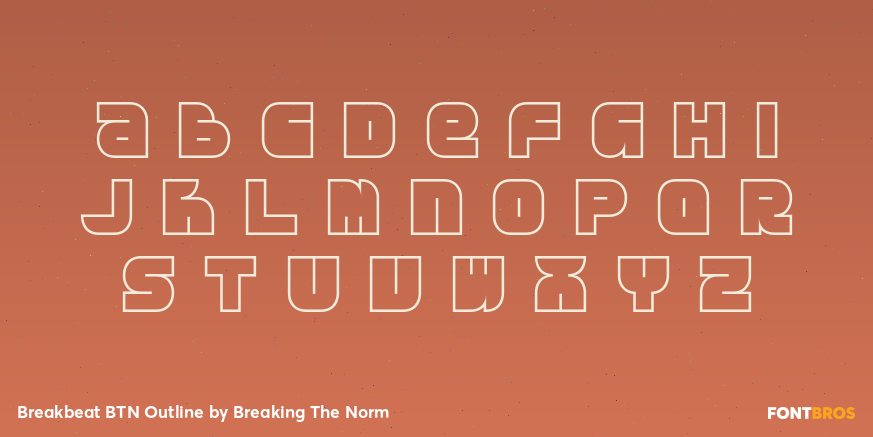 Breakbeat BTN Outline Font Poster #3