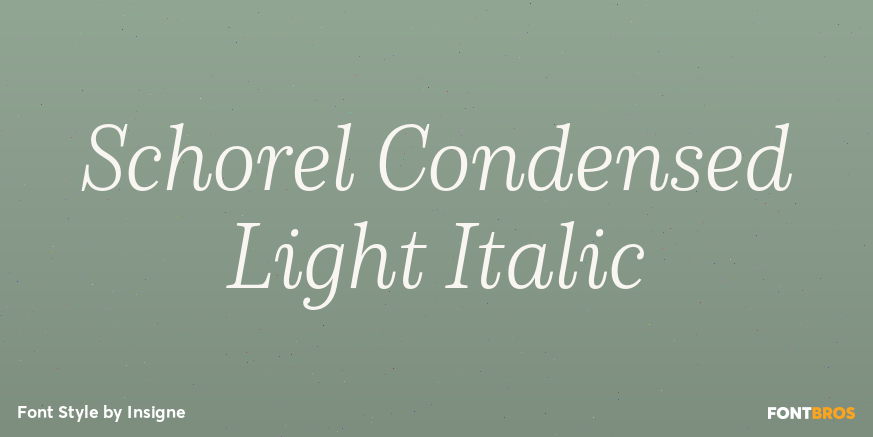 Schorel Condensed Light Italic Font Poster #1