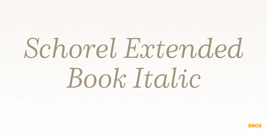 Schorel Extended Book Italic Poster