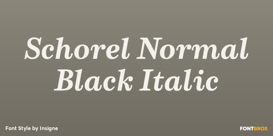 Schorel Normal Black Italic Font Poster #1