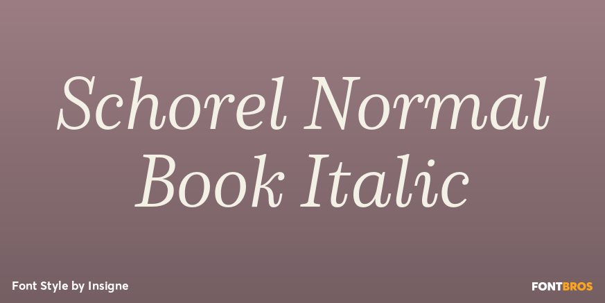 Schorel Normal Book Italic Font Poster #1