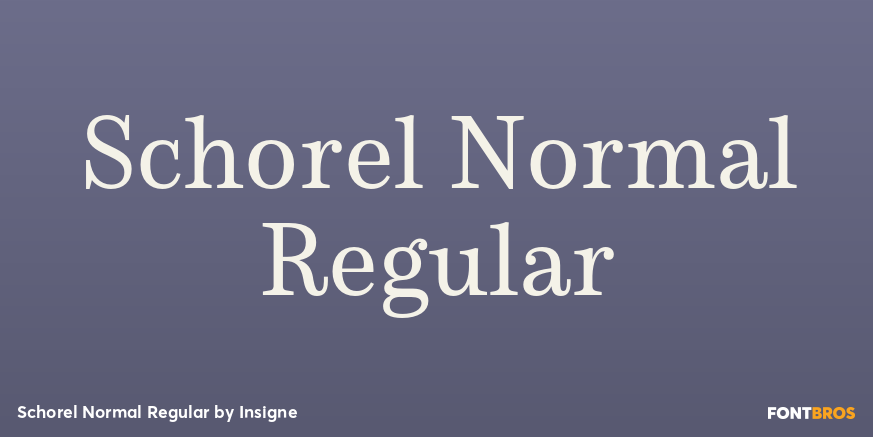 Schorel Normal Regular Font Poster #1