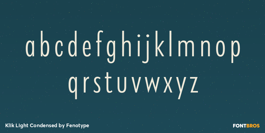 Klik Light Condensed Font Poster #3