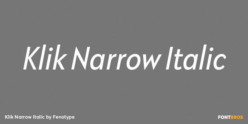 Klik Narrow Italic Font Poster #1