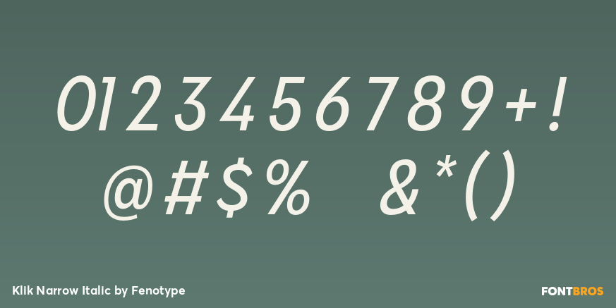 Klik Narrow Italic Font Poster #4