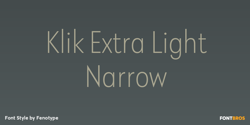 Klik Extra Light Narrow Font Poster #1