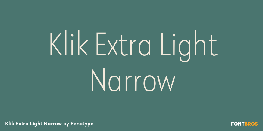 Klik Extra Light Narrow Font Poster #1