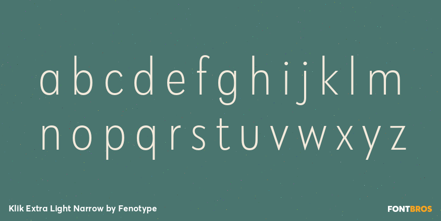 Klik Extra Light Narrow Font Poster #3