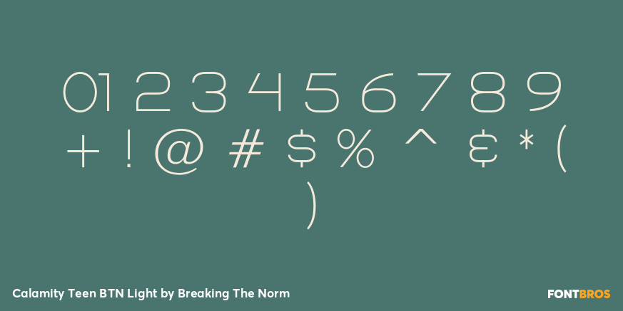 Calamity Teen BTN Light Font Poster #4