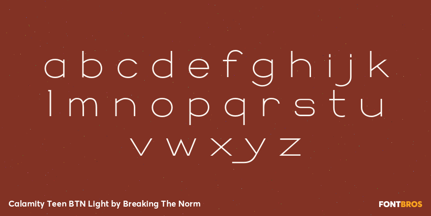 Calamity Teen BTN Light Font Poster #1