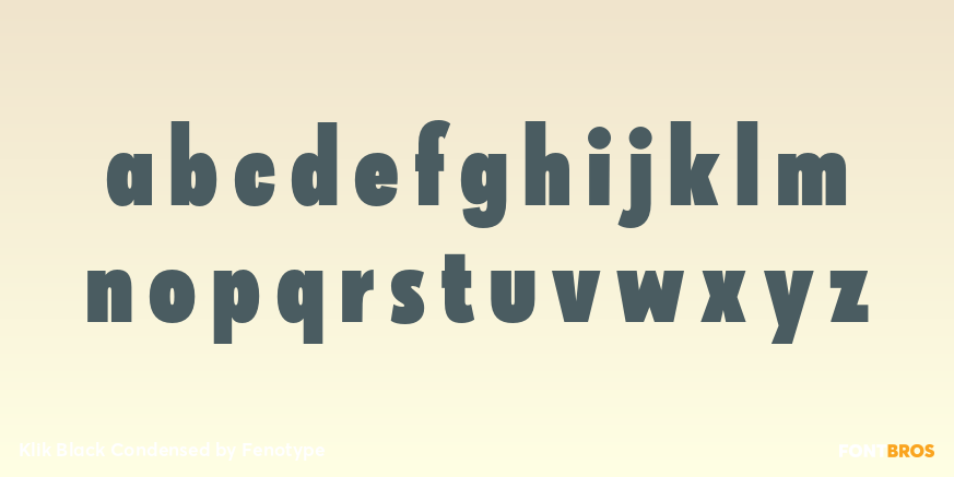 Klik Black Condensed Font Poster #3
