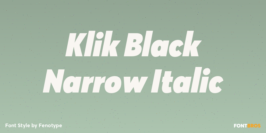 Klik Black Narrow Italic Font Poster #1