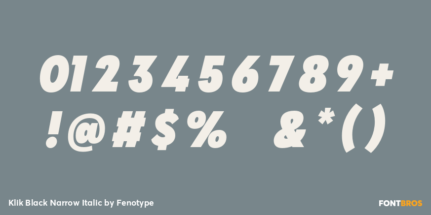 Klik Black Narrow Italic Font Poster #1